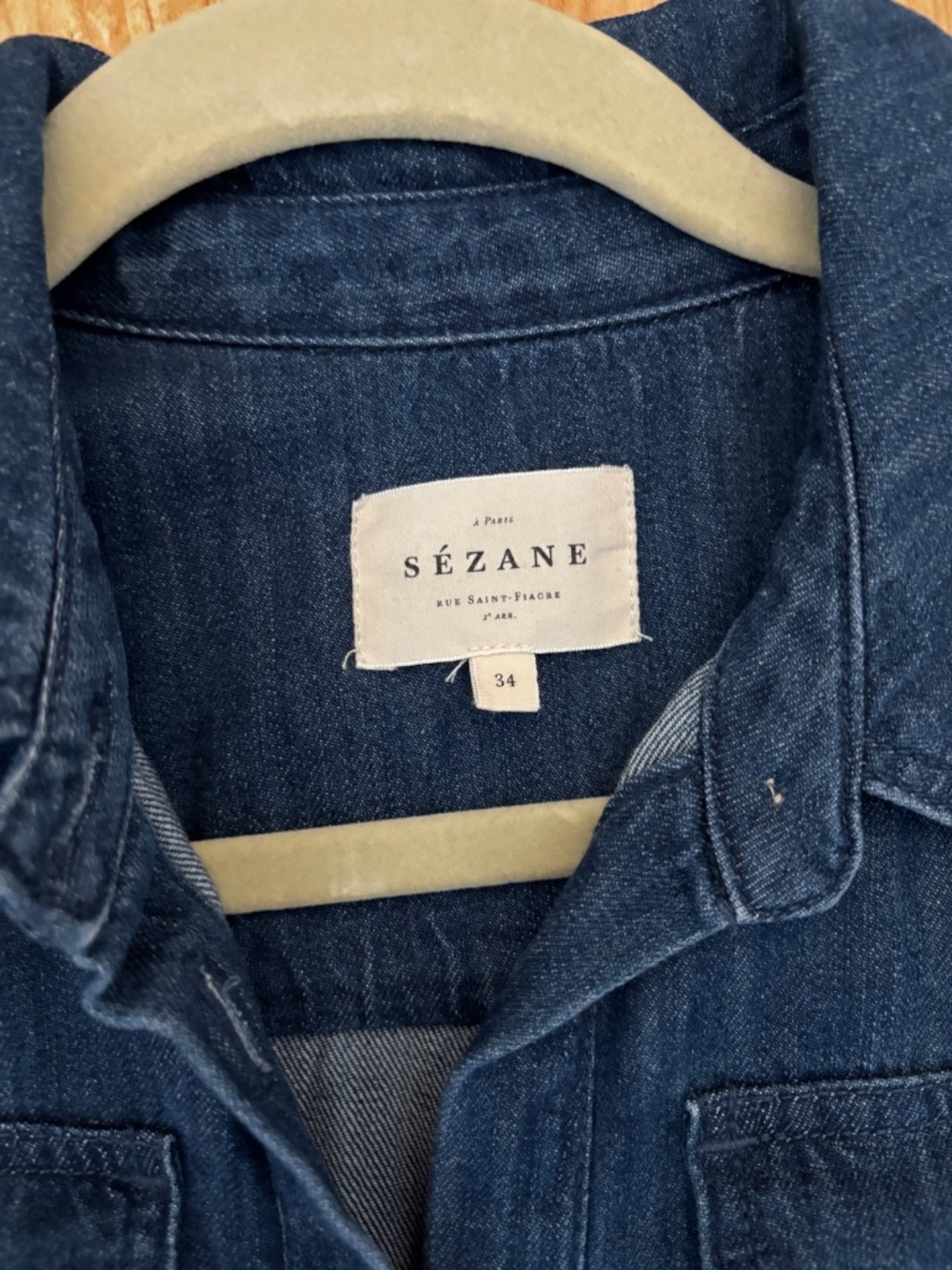 Sezane Raquel dress Deep Blue size 34 - Picture 3 of 4